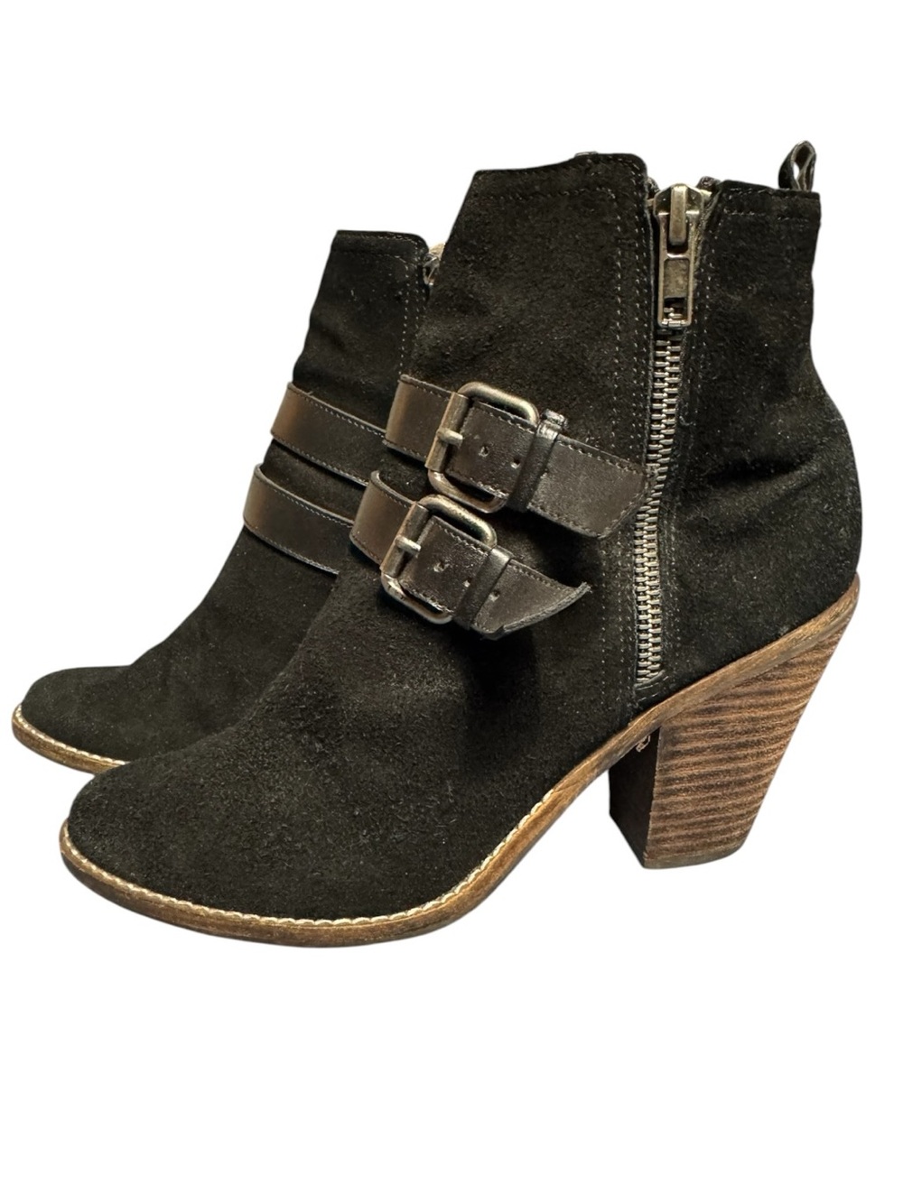 Dolce Vita Suede Double Buckle Ankle Boots
